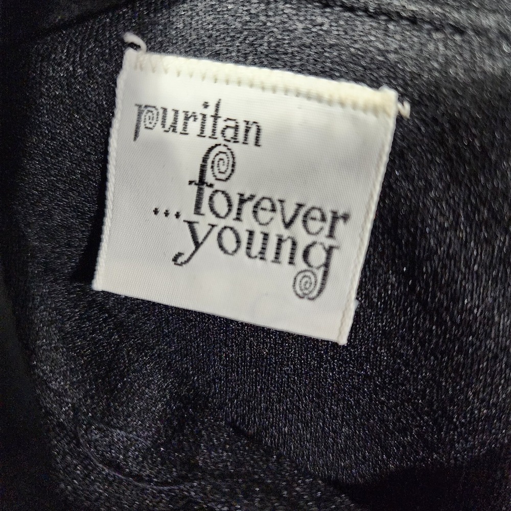 Puritan Forever Young Retro 70's Maxi Dress Black Gold Zipper Size Small - Picture 8 of 8